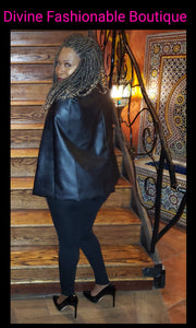 Faux Show Leather Cape