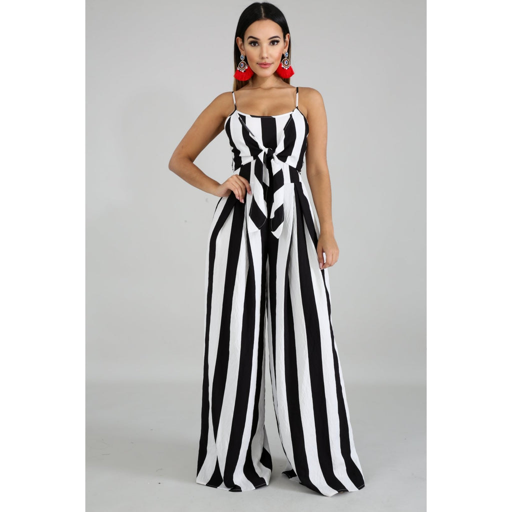 Stripe Palazzo Jumpsuit